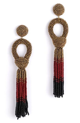 Deepa Gurnani Sanya Beaded Drop Earrings in Maroon at Nordstrom