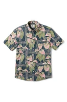 Reyn Spooner x Eddy Y Tailored Fit Tapa Anthurium Print Short Sleeve Button-Down Shirt at Nordstrom,