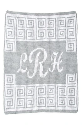 Butterscotch Blankees 'Script' Personalized Blanket in Heather Grey/Off White at Nordstrom, Size Small