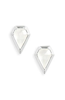 MIRANDA FRYE Moonstone Stud Earrings in Silver at Nordstrom