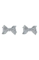 Ted Baker London Barseta Pavé Crystal Bow Stud Earrings in Silver Tone/Clear Crystal at Nordstrom