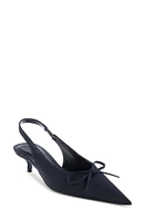 Balenciaga Knife Bow Kitten Heel Pointed Toe Slingback Pump Black at Nordstrom,