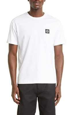 Stone Island Logo Patch Cotton T-Shirt White at Nordstrom