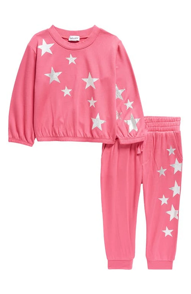 Splendid Star Sweatshirt & Joggers Set Hot Pink at Nordstrom,