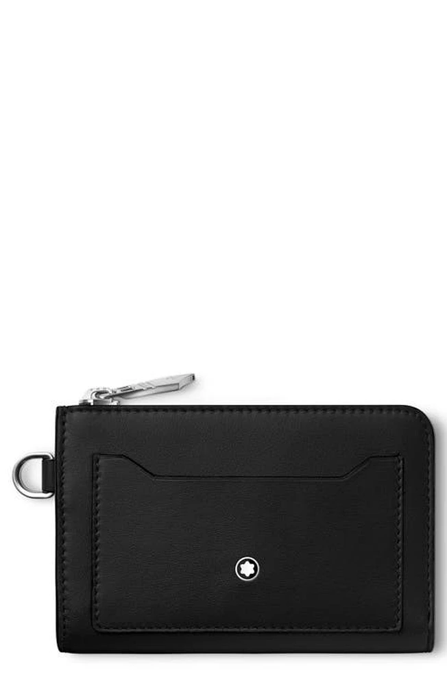 Montblanc Meisterstück Leather Zip Card Case in Black at Nordstrom