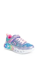 SKECHERS Infinite Heart Lights Light-Up Sneaker Purple/Pink at Nordstrom, M