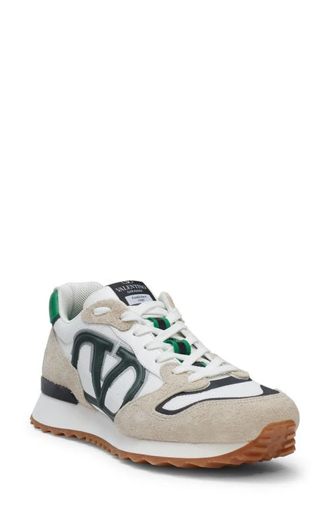 Valentino Garavani VLOGO PaceMixed Media Sneaker Mjp Ghiaccio Green-Mount View at Nordstrom,