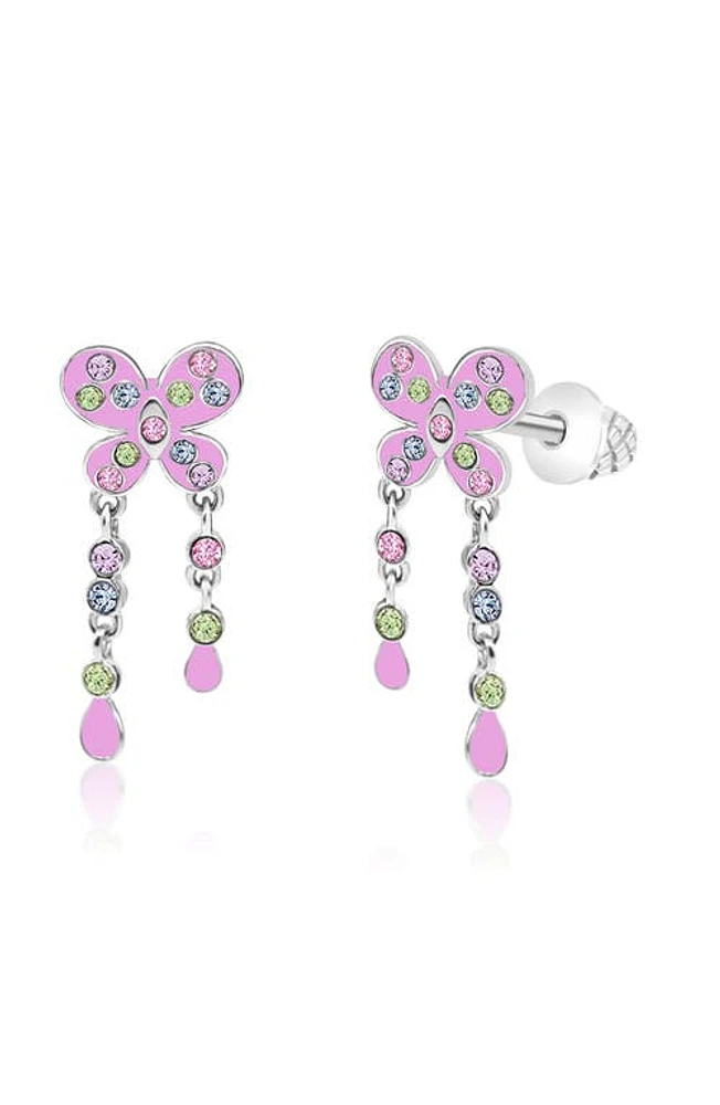 Chanteur Kids' Butterfly Drop Earrings in Pink/Multi at Nordstrom