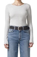 Citizens of Humanity Adeline Rib Long Sleeve Top Heather Grey at Nordstrom,