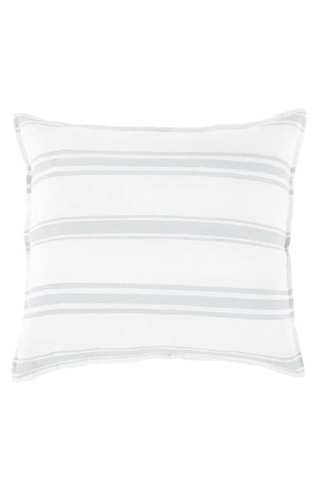 Pom Pom at Home Jackson Stripe Linen Sham in White/Ocean at Nordstrom