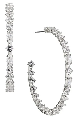 Nadri Prima Large Hoop Earrings in Rhodium at Nordstrom