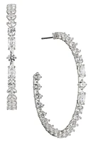 Nadri Prima Large Hoop Earrings in Rhodium at Nordstrom