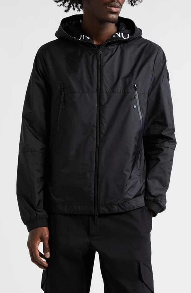 Moncler Junichi Water Repellent Hooded Rain Jacket Black at Nordstrom,