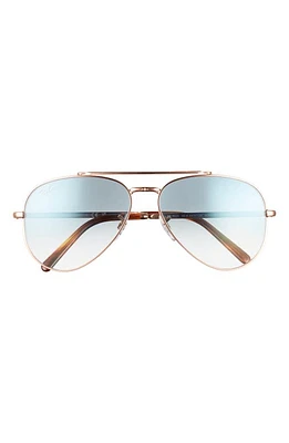 Ray-Ban New Aviator 58mm Gradient Sunglasses in Rose Gold/clear Gradient Blue at Nordstrom