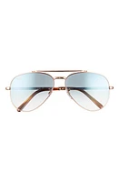 Ray-Ban New Aviator 58mm Gradient Sunglasses in Rose Gold/clear Gradient Blue at Nordstrom