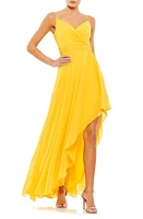 Ieena for Mac Duggal Asymmetric Hem Gown Marigold at Nordstrom,