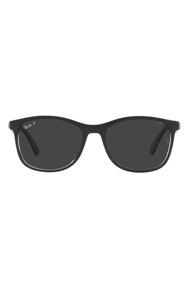 Ray-Ban 56mm Polarized Square Sunglasses in Transparent Black at Nordstrom