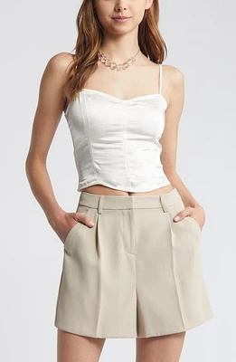 Open Edit Satin Corset Camisole Ivory Cloud at Nordstrom,