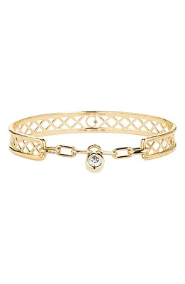 COURBET Pont des Arts 18K Gold Lab Created Diamond Bangle in Yellow Gold at Nordstrom, Size 17.5