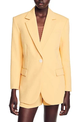 sandro One-Button Jacket in Yellow Orange at Nordstrom, Size 1