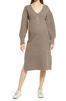 Emilia George Eva Long Sleeve Merino Wool Blend Maternity Sweater Dress at Nordstrom,