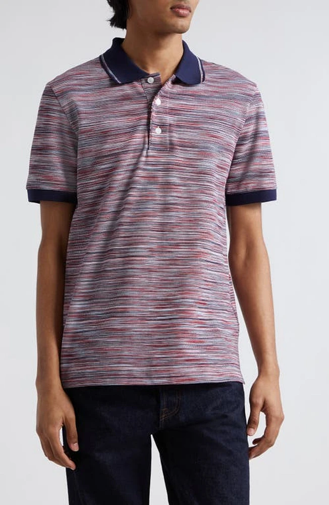 Missoni Space Dye Cotton Piqué Polo Red Blue Dyed at Nordstrom,