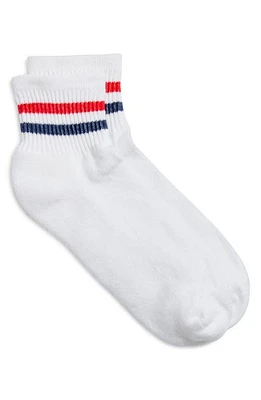 American Trench Stripe Ankle Socks in White at Nordstrom