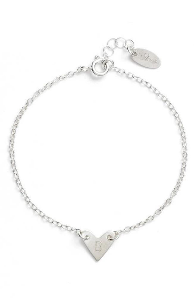 Nashelle Initial Heart Bracelet in Silver-B at Nordstrom