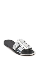 DKNY Glynn Studded Slide Sandal Silver at Nordstrom,