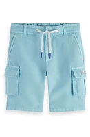 Scotch & Soda Kids' Garment Dyed Linen Blend Bermuda Shorts Blue Lagoon at Nordstrom,