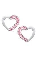 Mignonette Open Heart Sterling Silver & Cubic Zirconia Earrings at Nordstrom