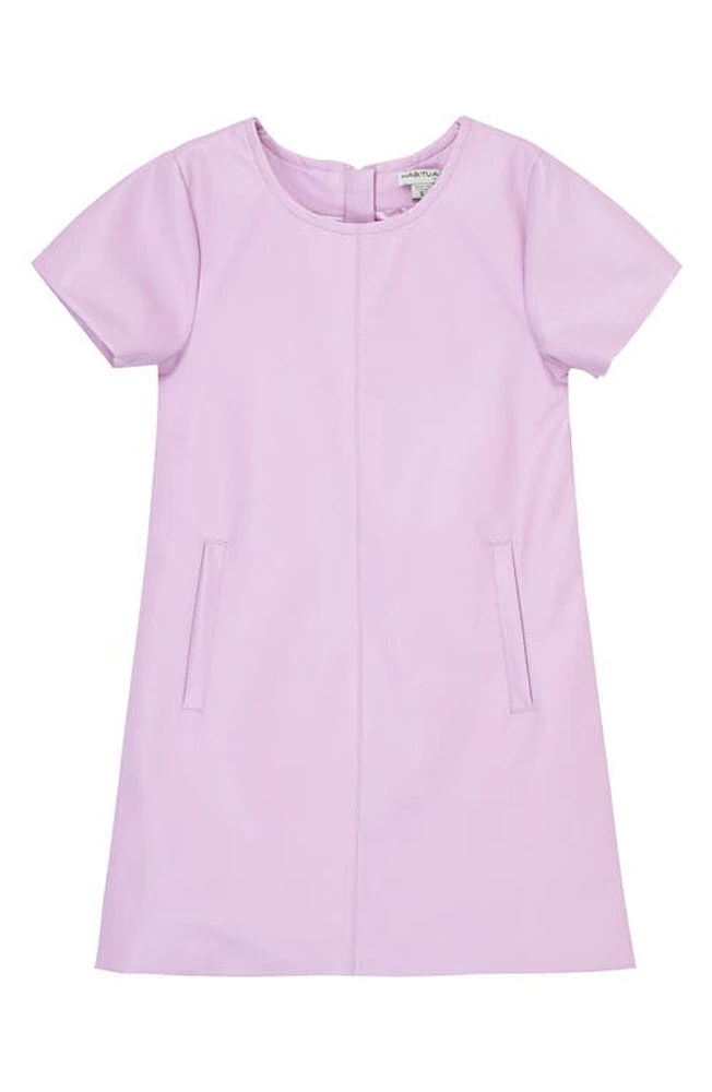 Habitual Kids Kids' Faux Leather T-Shirt Dress Lavender at Nordstrom,