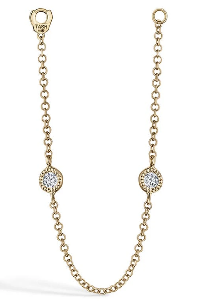 Maria Tash Single Double Scallop Set Diamond Chain Connecting Charm in Yellow Gold at Nordstrom