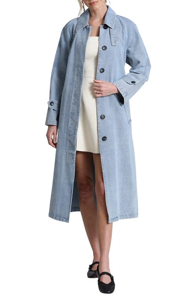 Avec Les Filles Denim Trench Coat Light Wash at Nordstrom,