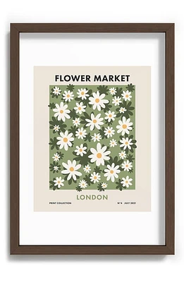 Deny Designs Flower Market London Framed Art Print in Green at Nordstrom