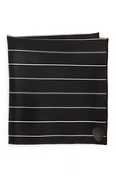 CLIFTON WILSON Pinstripe Silk Pocket Square in Black at Nordstrom