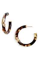 Gas Bijoux Small Cobra Hoop Earrings in Tortoise at Nordstrom