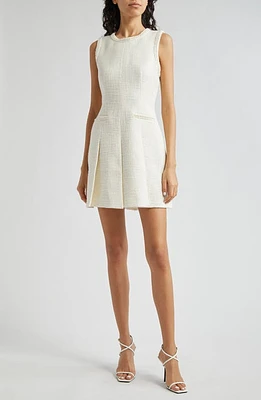 Cinq à Sept Nova Imitation Pearl Trim Tweed Minidress Ivory at Nordstrom,