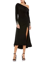 Mac Duggal One-Shoulder Long Sleeve Midi Dress at Nordstrom,