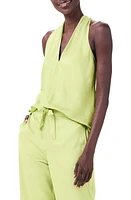 NIC+ZOE Crêpe de Chine Halter Top Grasshopper at Nordstrom,