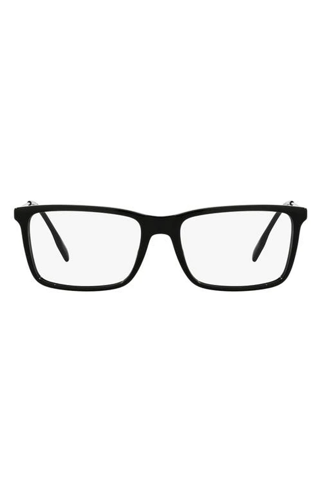 burberry Harrington 57mm Rectangular Optical Glasses in Black at Nordstrom