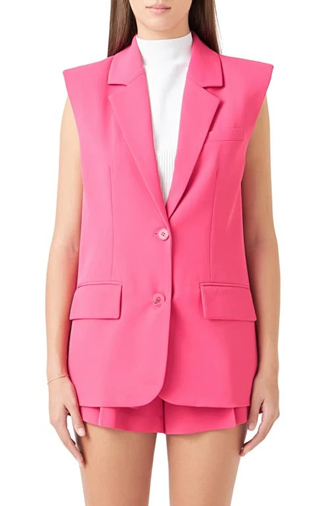 Endless Rose Oversize Blazer Vest Fuchsia at Nordstrom,