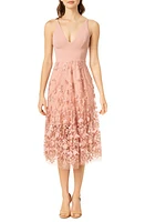 Dress the Population Darleen V-Neck Embroidered Mesh Cocktail at Nordstrom,