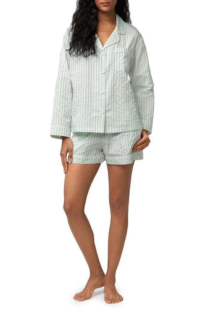 BedHead Pajamas Stripe Organic Cotton Short Mint 3D at Nordstrom,