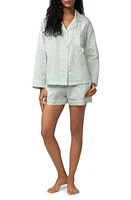 BedHead Pajamas Stripe Organic Cotton Short Mint 3D at Nordstrom,