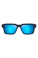 Maui Jim Kahiko 53mm PolarizedPlus2 Gradient Square Sunglasses in Matte Dark Blue at Nordstrom