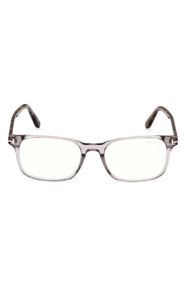 TOM FORD 51mm Square Blue Light Blocking Reading Glasses in Grey/Other at Nordstrom