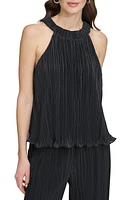 DKNY High Neck Sleeveless Plissé Top at Nordstrom,