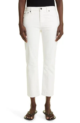 The Row Goldin Ankle Slim Straight Leg Jeans White at Nordstrom,