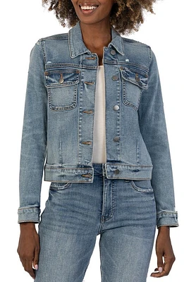 KUT from the Kloth Ada Crop Denim Jacket in Pleasant at Nordstrom, Size X-Small